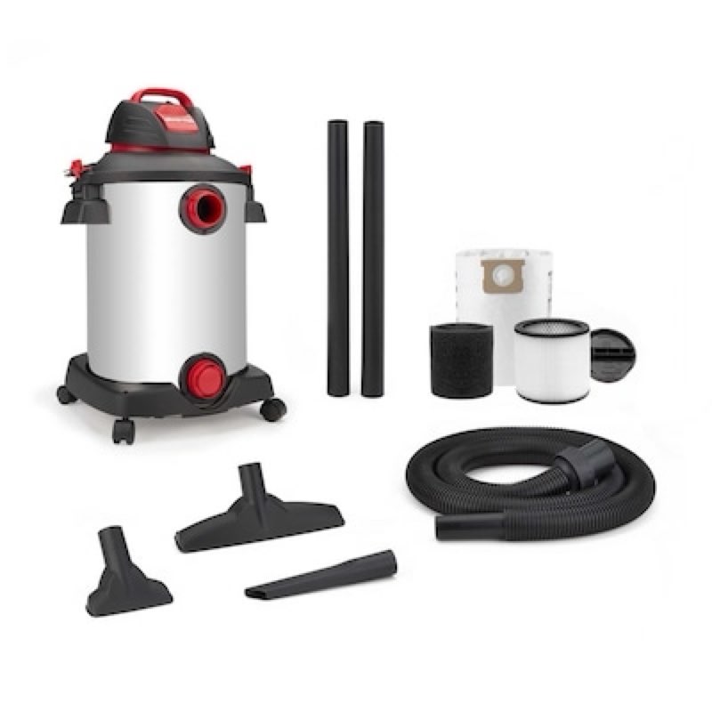 shop-vac 12-gallon 6 hp corded wet/dry shop vacuum with accessories included
