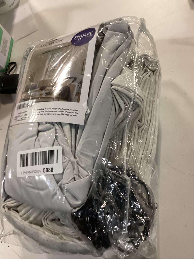 Condition photo showing New/Like New for MIULEE Natural Pinch Pleated 100% Blackout Linen Curtains 120 Inch Length 2 Panels Set, Black Out Memory Trained Pleat Curtains Light Blocking Room Darkening Drapes for Bedroom Living Room Window 40"W x 120"L (Pack of 2) Natural