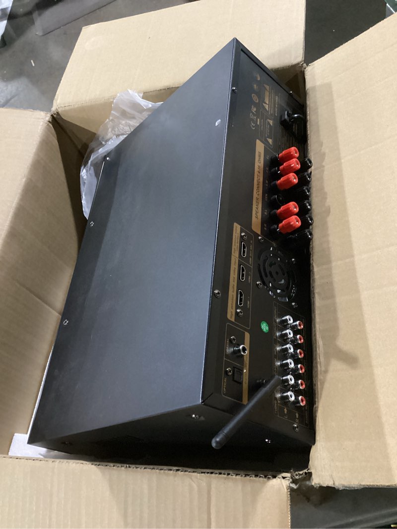 Condition photo showing New/Like New for stereo receivers,5.1 channels audio amplifier with hdmi,optical/coaxial,bluetooth/usb,rca,ac-3 input,subwoofer output for karaoke,home,theater speakers(non-dolby/dts)