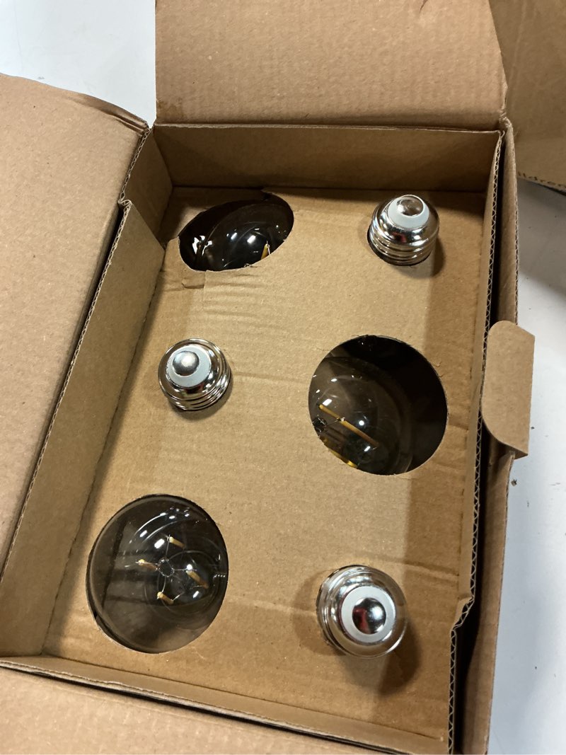 Condition photo showing Good Condition for a19 filament bulb, 6 pack high output 806lm 8w dimmable led e26 edison vintage bulbs a19, equivalent 60w, 2700k warm white clear glass high cri85 a 19 led light for living room, bathroom?home