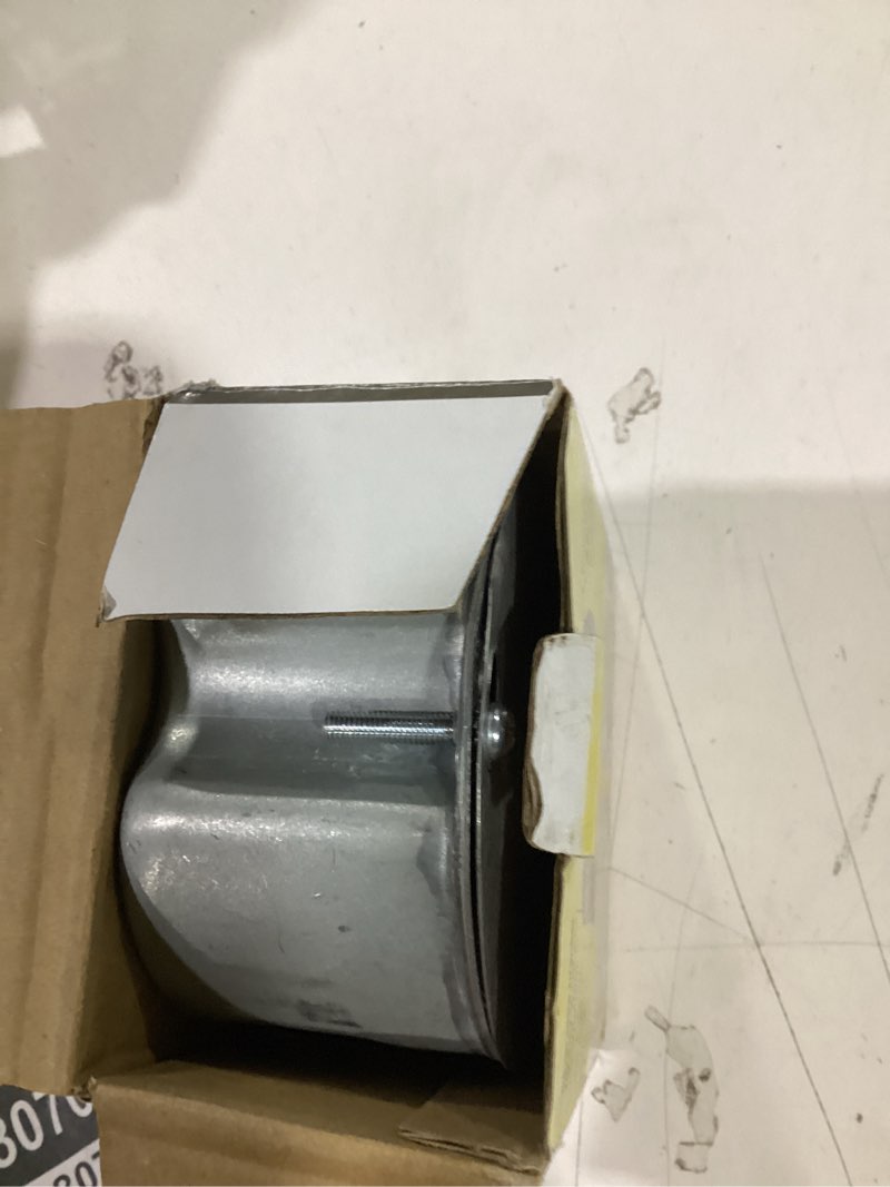 Condition photo showing As Is for raco retro-brace 936 1.5-in. deep ceiling fan box for old work 2.5-in. knockouts, old work electrical box, adjustable brace, and mounting bracket for ceiling light fixtures & chandelier fans 4 in.