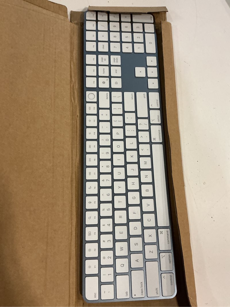 Condition photo showing Good Condition for apple magic keyboard with touch id and numeric keypad silicon - blue (qwerty english) (renewed) contemporary blue