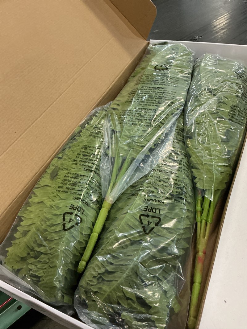 Condition photo showing Good Condition for 35" fake ferns, 4 large artificial bonston ferns bushes plants with 39 fronds for outdoors garden patio porch entrance low maintain home decor