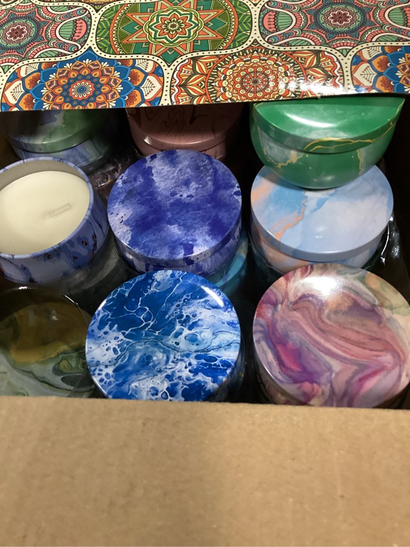 Condition photo showing New/Like New for 36 packs scented candles gift set, fragrances candle for women, 2.5 oz portable jar candle for for spa, yoga, bath, aromatherapy, stress relief. 36pack-painting
