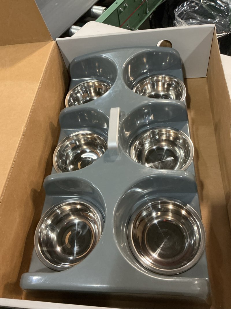 Condition photo showing Good Condition for Puppy Feeding System 6 Litter Multiple Dog Bowl Feeder Puppy Feeder Station, Weaning Dish Puppy's Feeding