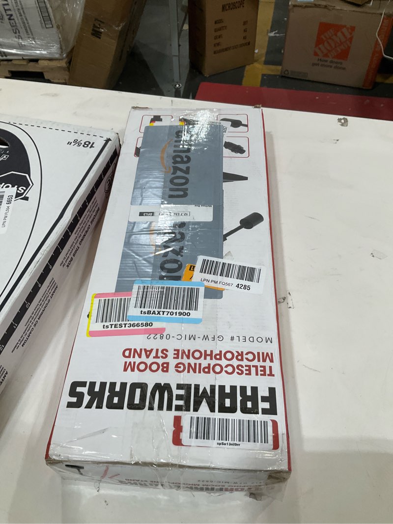 Condition photo showing As Is for Gator Frameworks Short Weighted Base Microphone Stand with Telescopic Boom Arm and 2.5 Lbs Counter Weight, Ideal for Desktop, Recording, and Streaming (GFW-MIC-0822) Deluxe Weighted Base