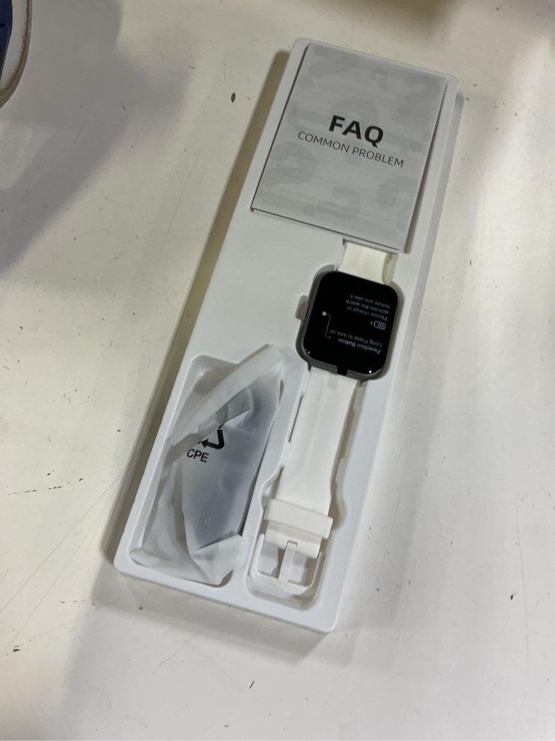 Condition photo showing New/Like New for smart watches for men women with alexa/ai voice & call, mens smart watch with heart rate,spo2,sleep, pressure monitor & reminders, 1.85’’ hd 100+ sports fitness watch for activities track-white
