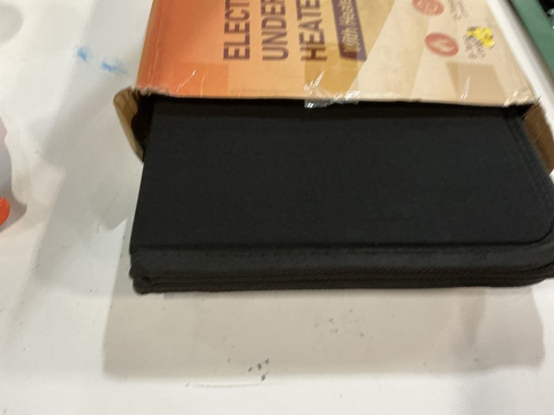 Condition photo showing As Is for Under Desk Heater with Heated Floor Mat - Personal Portable Space Heaters Indoor - Foot Warmer with 12H Timer & 8 Heat Levels - Foot Control, for Home Bedroom Office Black