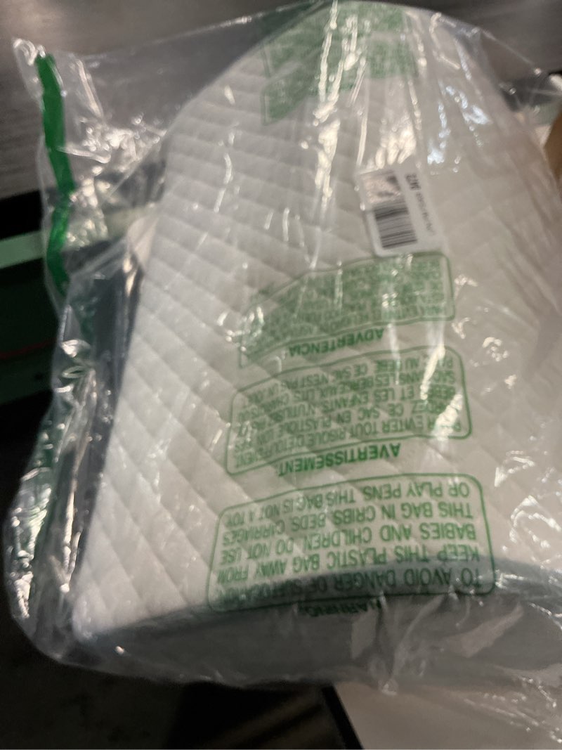 Condition photo showing Good Condition for Knee Wedge Pillow for Post-Surgery Recovery-Leg Elevation Support for Sleep Position, Alleviating Lower Back & Hip Pain Enhancing Circulation in Ankles Legs Triangle Pillow with Removable Cover White & Gray 21.6*17.8*6.9 Inch?for height over 5'3"?