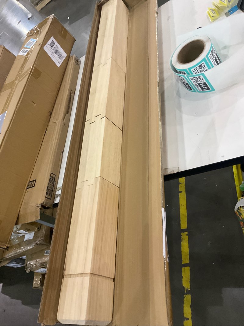 Condition photo showing As Is for Bonerwhite 2 Pcs 3.5x3.5x48 in Solid Oak Stair Newel Post with A Single Groove Notched Wood Balusters for Staircase Handrails Interior Wood Newel Post Interior Railing for Stair Handrails Railing Kit