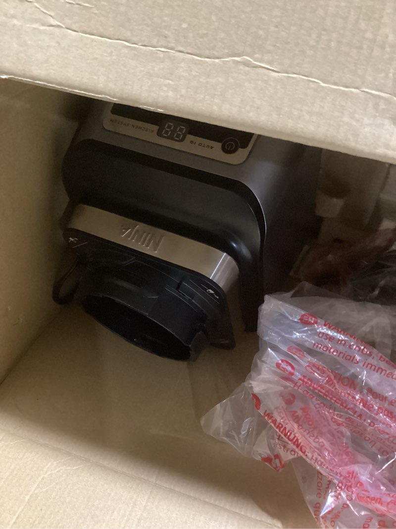 Condition photo showing Good Condition for ninja bn801 professional plus kitchen system, 1400 wp, 5 functions for smoothies, chopping, dough & more with auto iq, 72-oz.* blender pitcher, 64-oz. processor bowl, (2) 24-oz. to-go cups, grey 64 oz. blender + kitchen system
