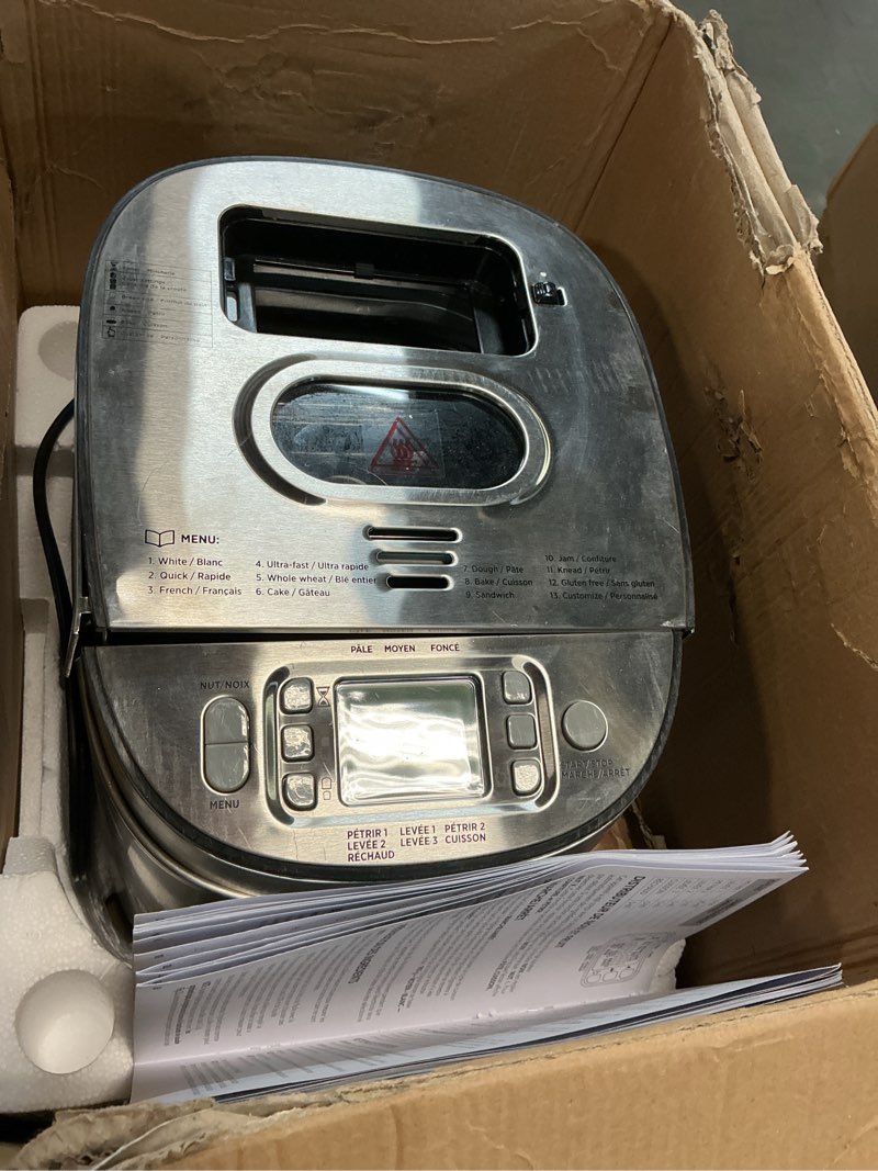 Condition photo showing Good Condition for Starfrit Electric Bread Maker - 2lb Loafs - Non-Stick Removable Pan - Automatic Nut Dispenser - 13 Preset Programs - 550W