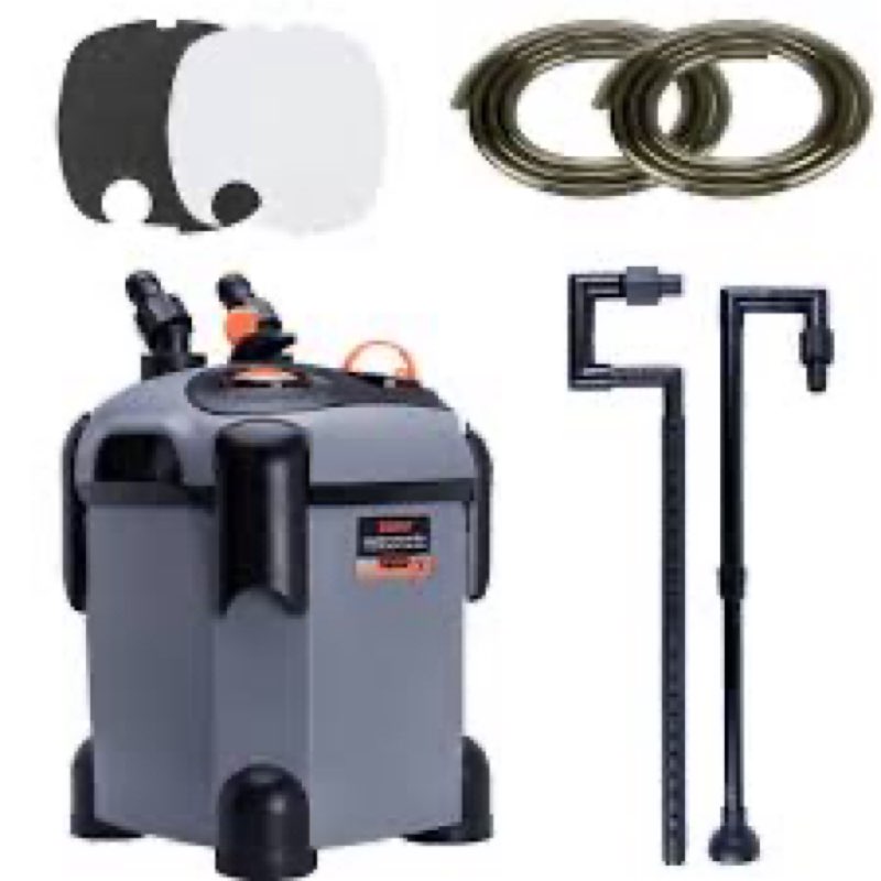 SUNWEN Aquarium External Ultra-Quiet Canister Filter, Fish Tank Water Circulation Filter with Filter