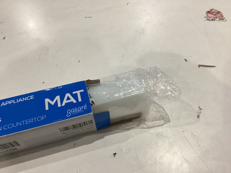 Condition photo showing New/Like New for gasaré, extra large, thick, silicone mat for kitchen counter, heat resistant mat, countertop protector, non-slip, easy to clean, cuttable, 40 x 23.5 inches, semi-transparent semi-transparent 40"l x 23.5"w