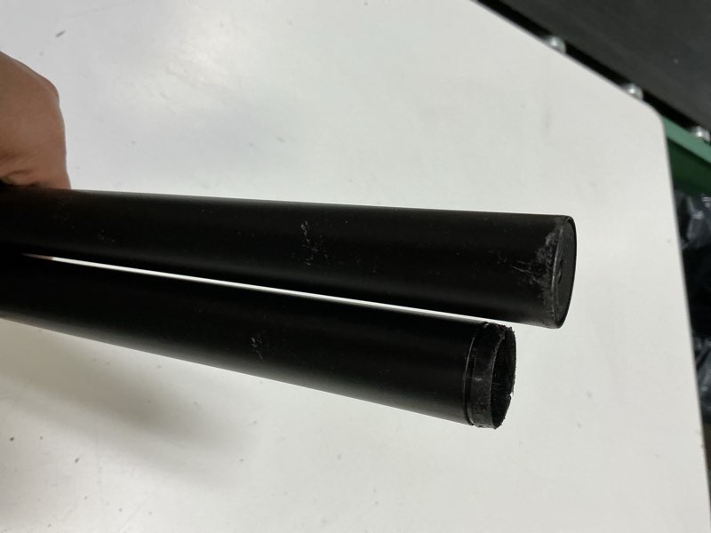 Condition photo showing As Is for 1 inch blackout curtain rods for windows patio, adjustable room divider curtain rod wall mount & ceiling mount for indoor & outdoor, black, 72" to 144"