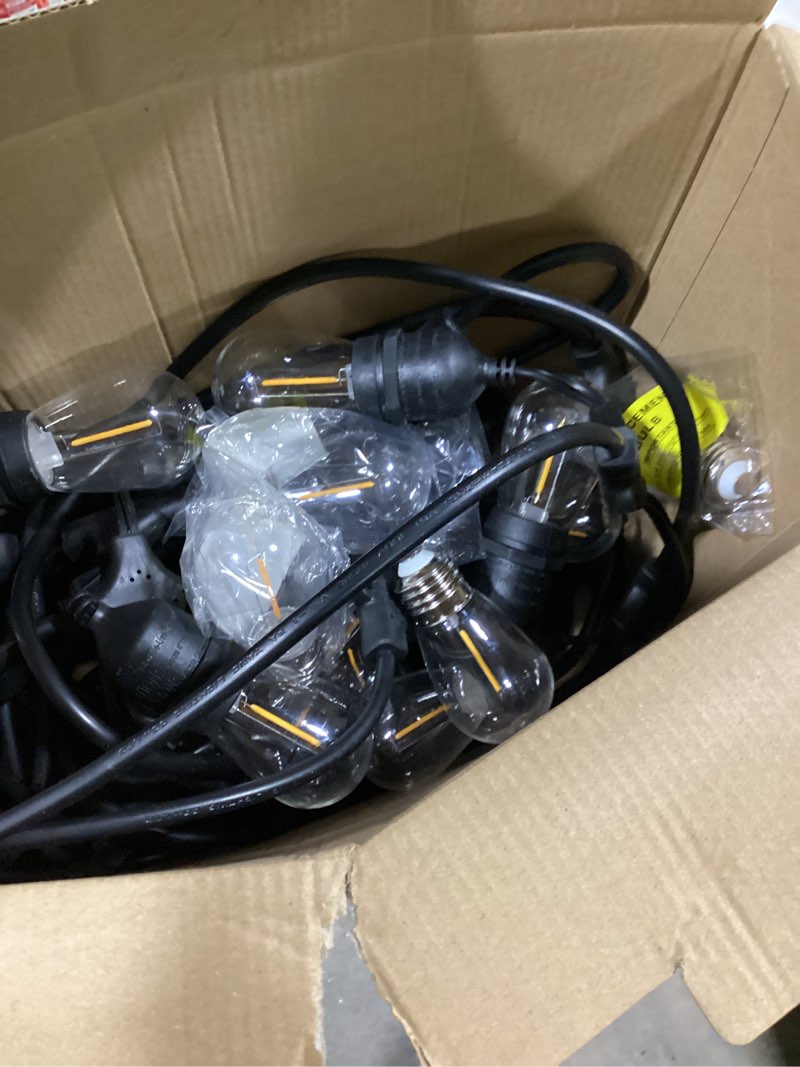 Condition photo showing Good Condition for harbor breeze 48-ft plug-in black indoor/outdoor string light with 24 white -light led edison bulbs