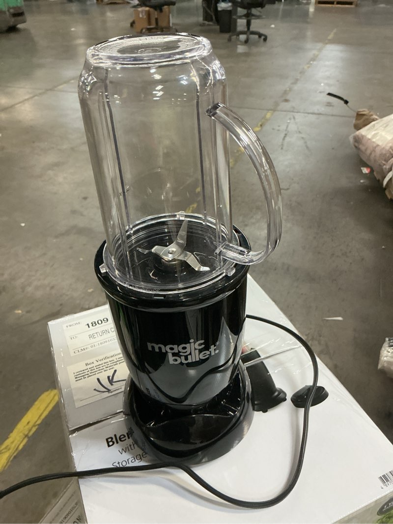 Condition photo showing As Is for magic bullet 4 piece personal blender mbr-0401wm, black
