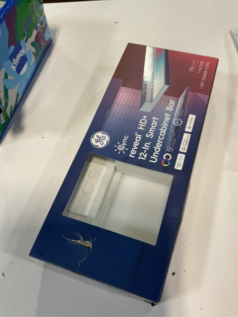 Condition photo showing New/Like New for cync ge reveal hd+ smart undercabinet light fixture, color changing undercab light, smart wi-fi kitchen light, works with alexa and google home, great christmas gifts, holiday gift idea, 12-in bar