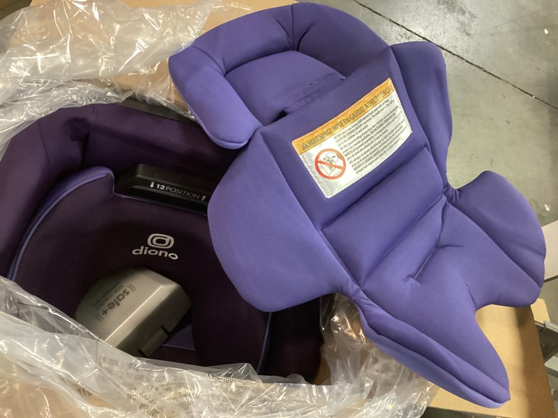 Condition photo showing New/Like New for Diono Radian 3RXT SafePlus Max Rear and Forward-Facing Convertible Car Seat, 2-in-1 Anti-Rebound Bar and Calf-Support, 10 Years 1 Car Seat, Slim Fit 3 Across, Purple Wildberry Radian 3RXT SafePlus Max Purple Wildberry