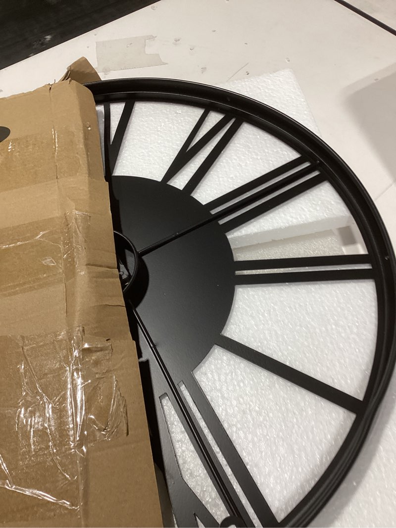 Condition photo showing New/Like New for Large Wall Clock for Living Room Decor, 20 Inch Non Ticking Silent, Battery Operated Modern Vintage Oversized Wall Clock for Bedroom Kitchen 20inch Dark Brown - Roman Numbers