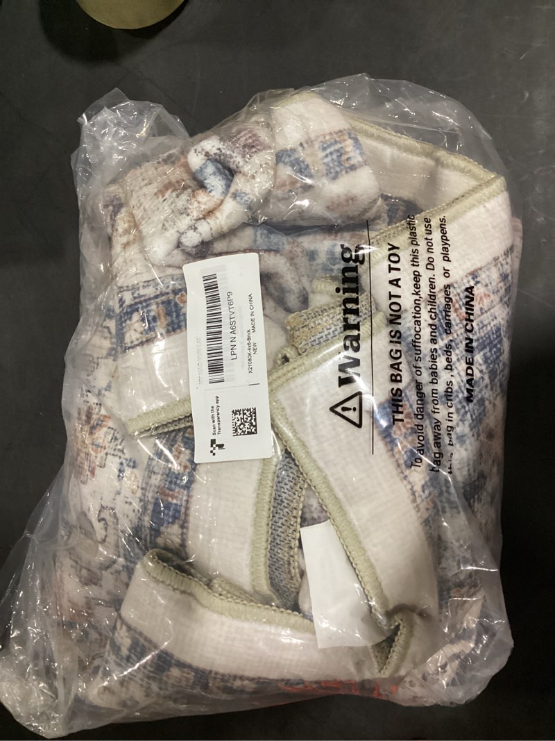 Condition photo showing Good Condition for 4x6 Living Room Area Rugs: Washable Boho Bedside Rugs Non-Slip Low Pile Small Carpet for Kitchen Bedroom Non-Shedding Floor Mat for Kids Room Office Dining Room(4x6?Brick) 4' x 6' (Rectangular) Brick