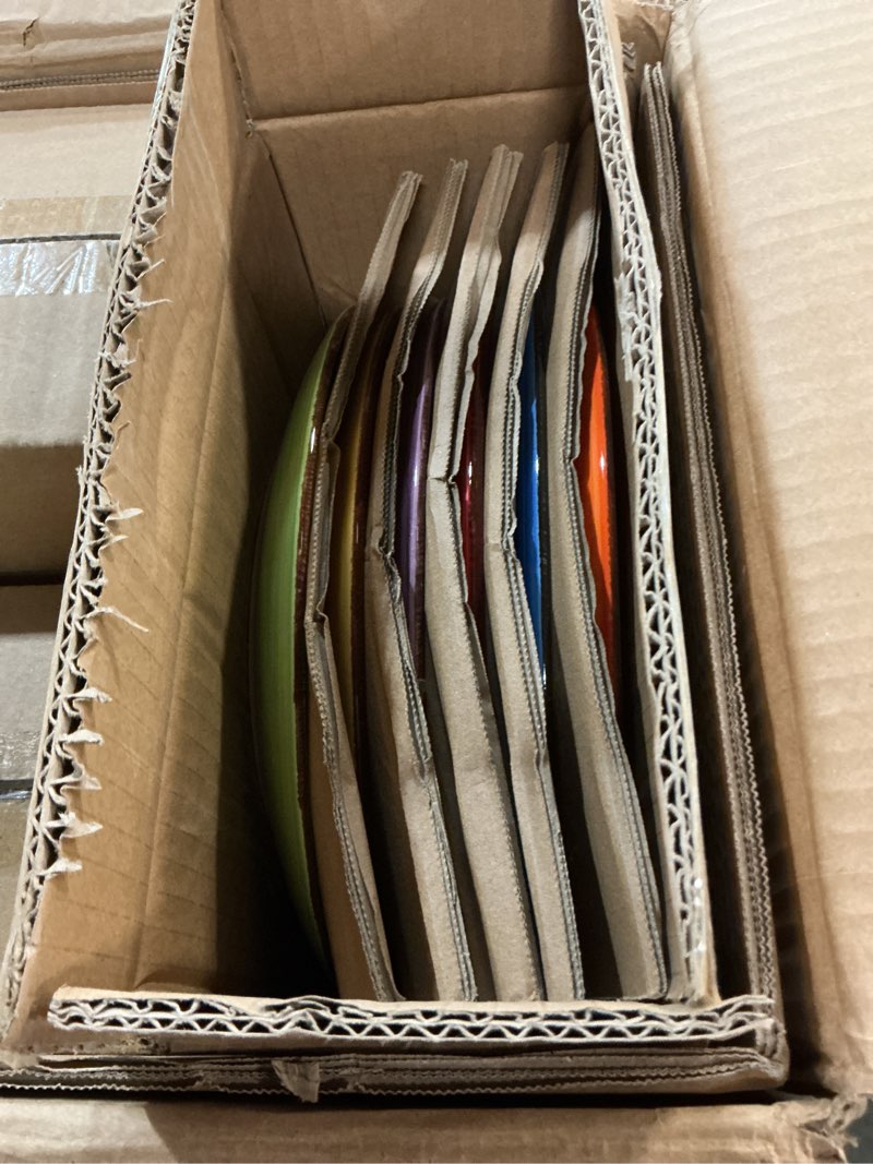 Condition photo showing Good Condition for vancasso Bonita Dinnerware Sets, 24 Pieces Multicolor Stoneware Dinner Set for 6, Handpainted Spirals Pattern Ceramic Plates and Bowls Sets Kitchen Plate Set Service for 6 (24 PCS-New ) Bonita Multicolor