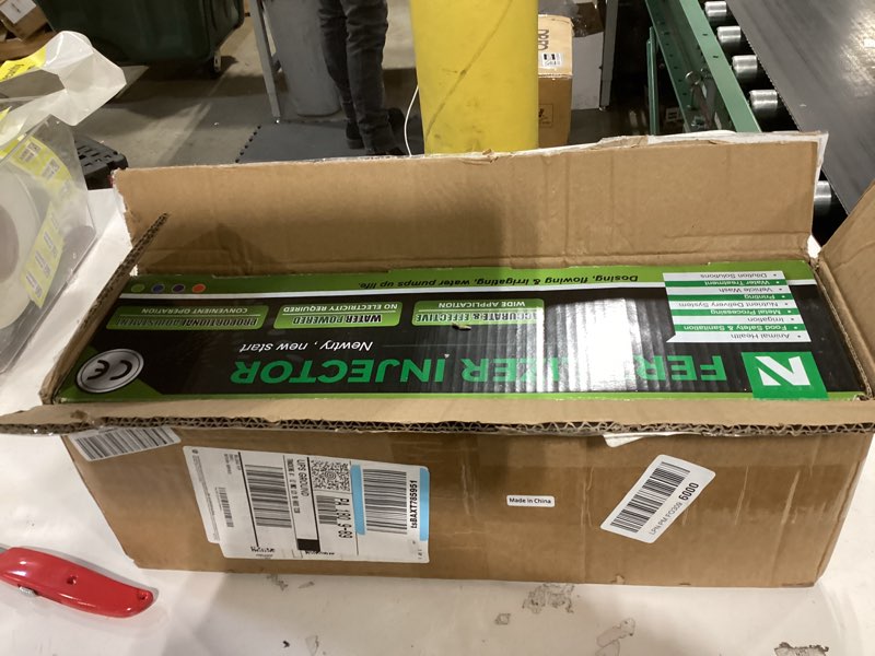 Condition photo showing Good Condition for NEWTRY Fertilizer Injector for Drip Irrigation, 0.4%-4% Adjustable Dosing Pump, 3/4'' NPT Water Powered Liquid Doser for Garden, Greenhouse, Irrigation & Hydroponic System, Farm, Grow Tent 0.4-4% Blue