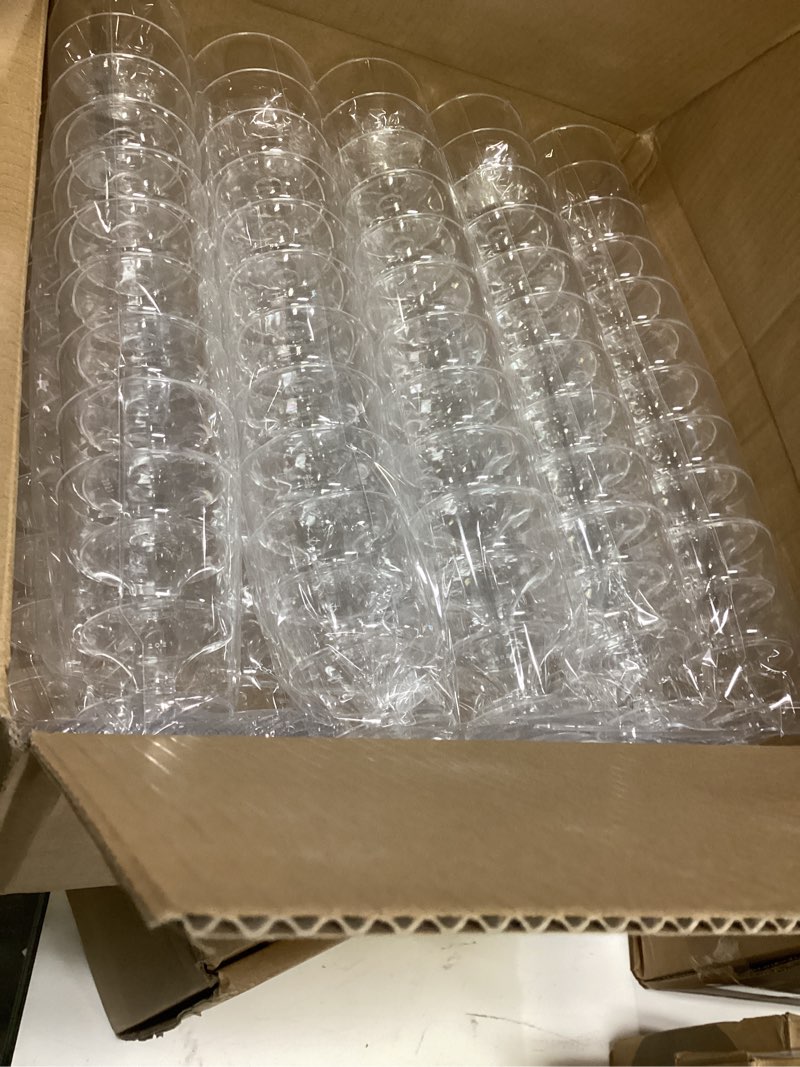Condition photo showing Good Condition for bhhqhh 200 pack dessert cups with spoons,5oz clear plastic parfait cup,disposable appetizer cups mini shooter cups for fruit ice cream mousse pudding and party