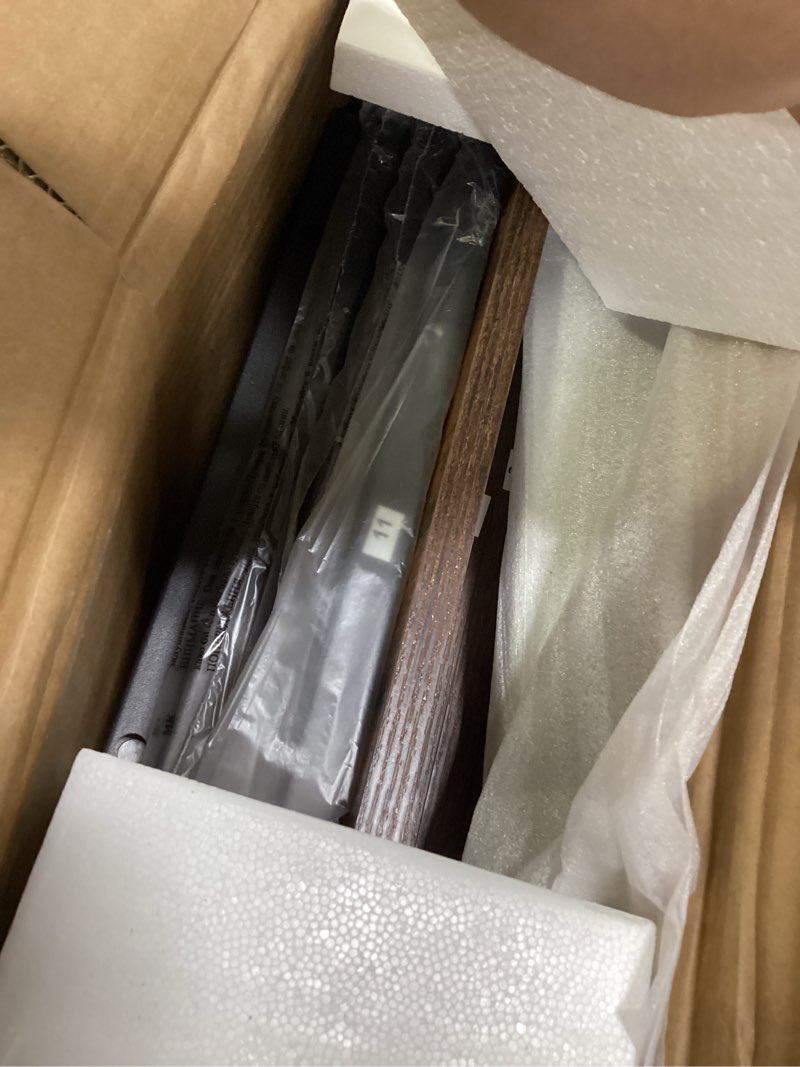 Condition photo showing New/Like New for Furologee TV Stand with Power Outlets and LED Lights, 63 Inch Entertainment Center for 60 65 70 Inch TVs, Media Console Table with Open Shelves, for Bedroom, Living Room, Rstic Brown 63 inch Ristic Brown