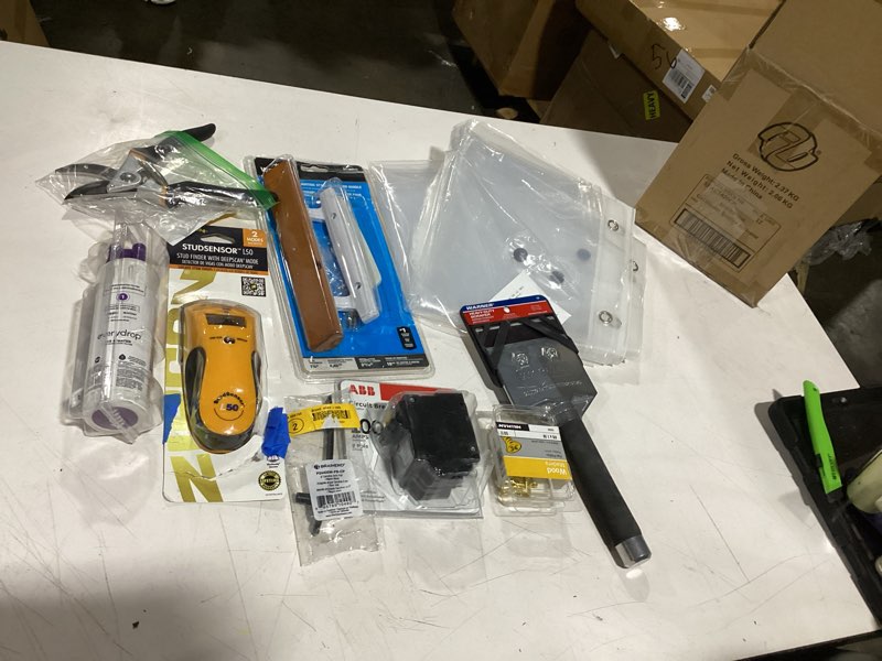 Condition photo showing As Is for assortment of home improvement items