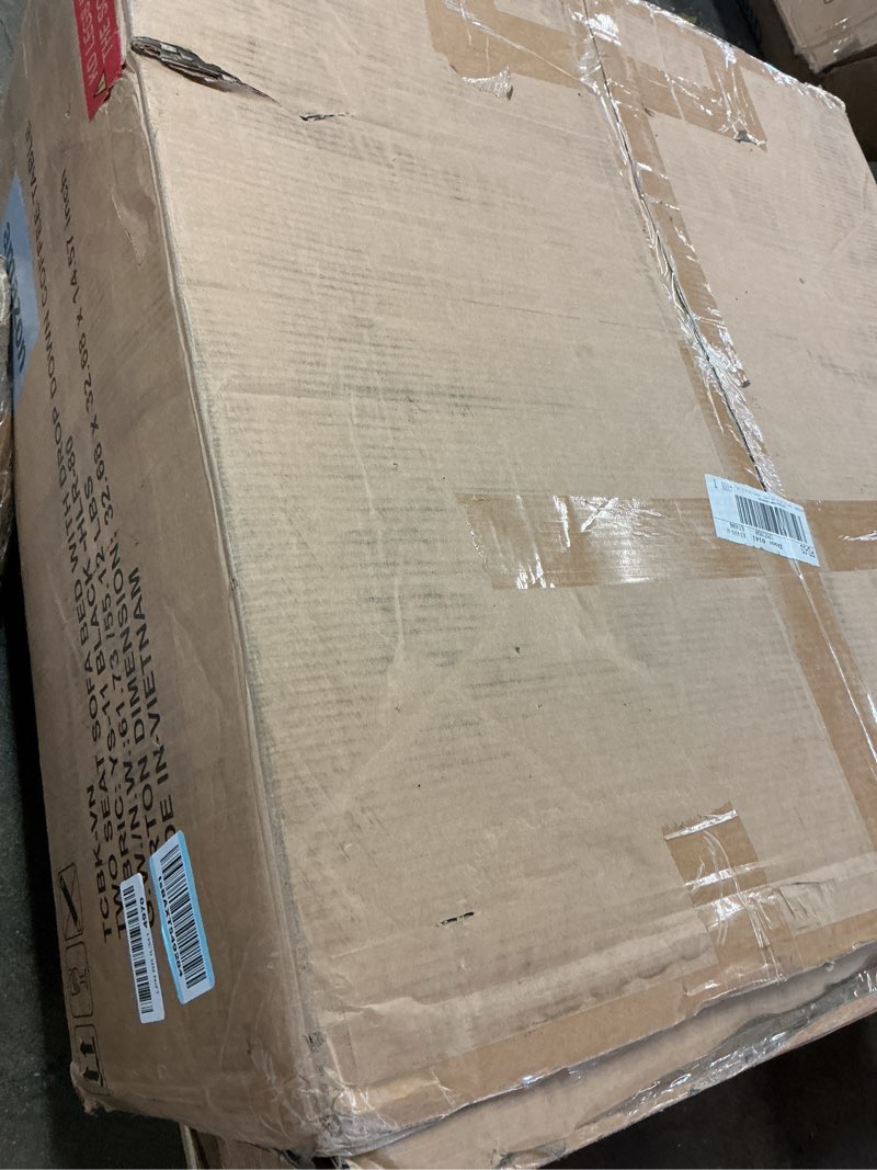 Condition photo showing Good Condition for Shintenchi Futon Sofa Bed, Velvet Foldable Couch Reclining Sleeper w/Removable Armrests, Upholstered Loveseat w/Folding Cup Holders for Home, Office, Black Black-velvet(incomplete)