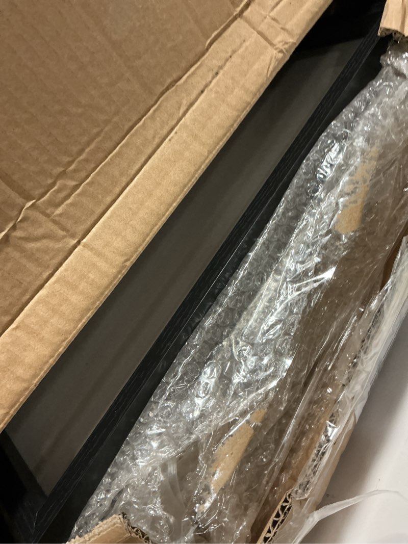 Condition photo showing Good Condition for kate and laurel gibson modern wall picture frame set of 3; 16x20 matted to 8x10; black; three-piece frame set for gallery wall frame set in living room wall décor black 16x20 matted to 8x10