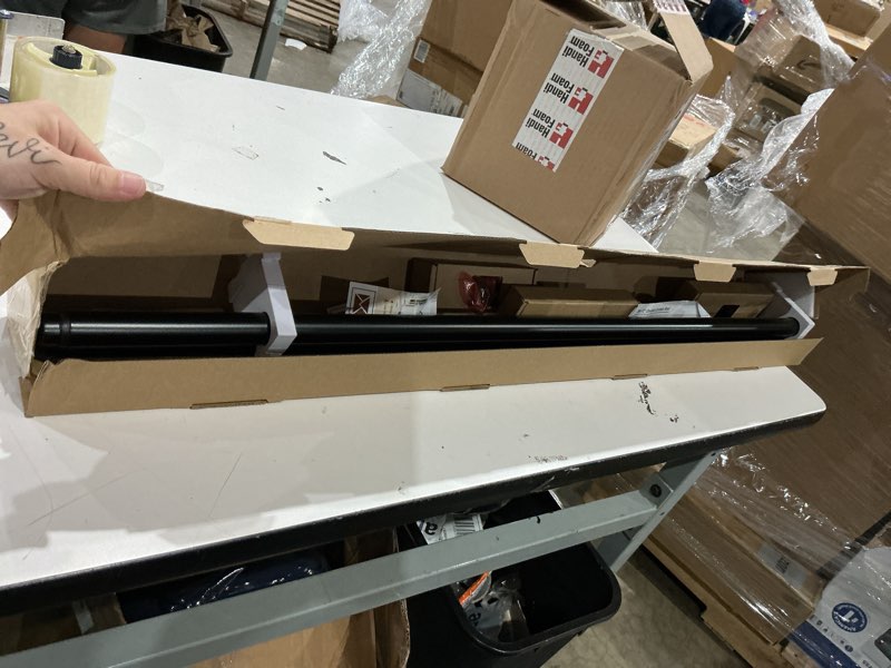 Condition photo showing Good Condition for kamanina 1 inch double curtain rod 36 to 72 inches (3-6 feet), black heavy duty curtain rods for windows, telescoping double drapery rods with end caps, fewer rods, faster setup black 36-72"