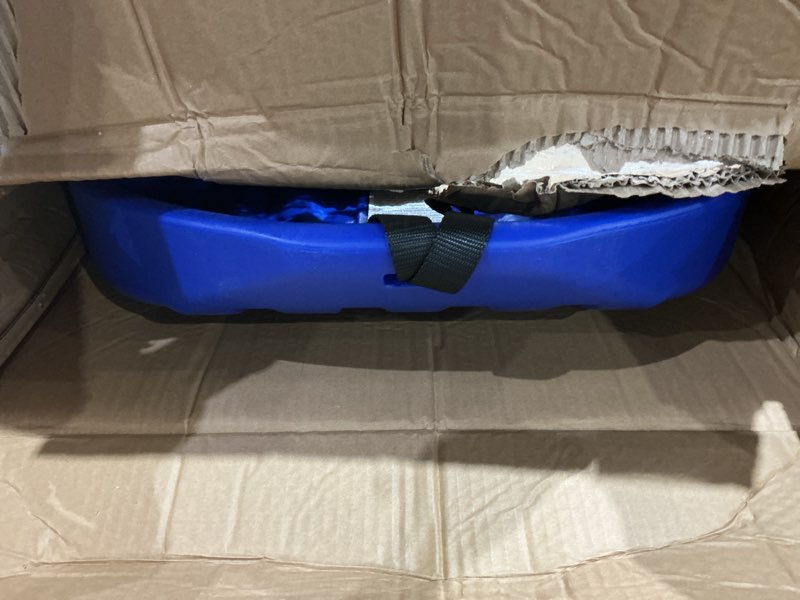 Condition photo showing As Is for gosports 2 person premium snow sled - choose red or blue - double walled construction, pull strap and padded seat
