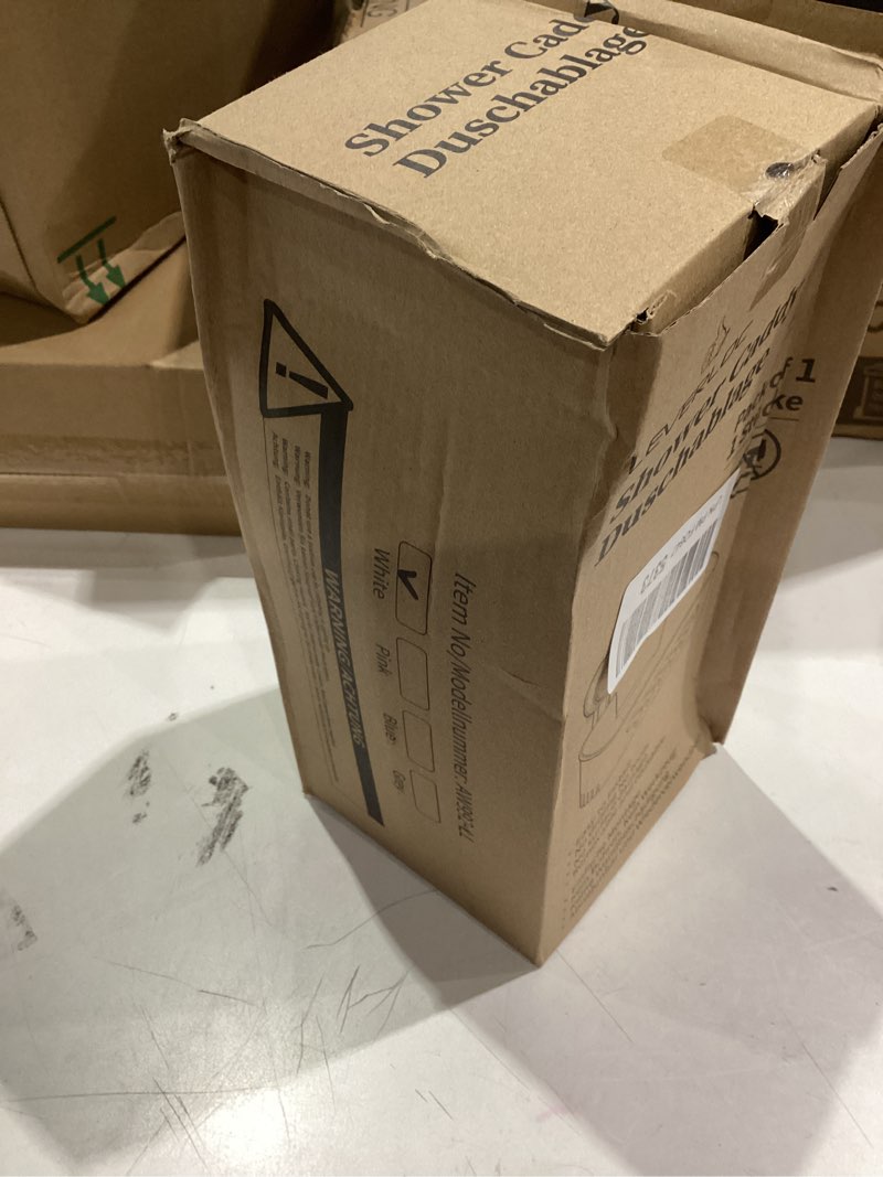 Condition photo showing As Is for LEVERLOC Shower Caddy Suction Cup, Shower Organizer Removable Bathroom Shelf, Storage Suction Powerful Max Hold 22lbs Bathroom Caddy Waterproof Holder, White 1 Tier