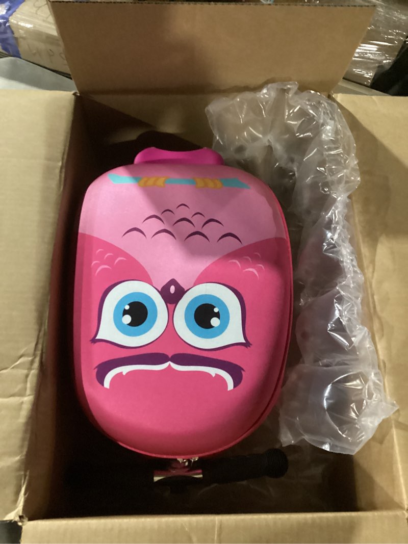Condition photo showing New/Like New for vevor ride-on luggage, 20 l capacity, 20 inches kids scooter suitcase with flash pu wheels, adjustable handle & tpr non-slip grip, foldable & lightweight scooter luggage for kids aged 5+, pink 20l owl