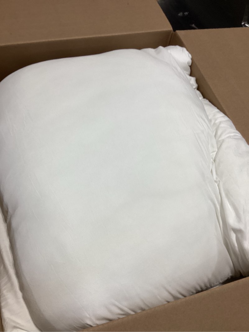 Condition photo showing Good Condition for okba throw pillows insert set of 2, with 100% cotton cover, bed and couch - indoor hotel decorative pillows, 22x22 in white pillows inserts 22x22 inch (pack of 2) white