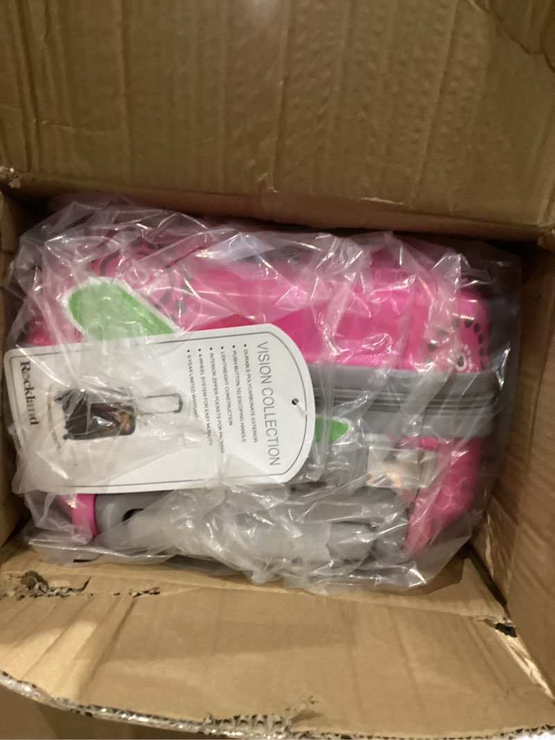 Condition photo showing New/Like New for Rockland Vision Hardside Spinner Wheel Luggage, Pink pearl, Carry-On 20-Inch Carry-On 20-Inch Pink pearl