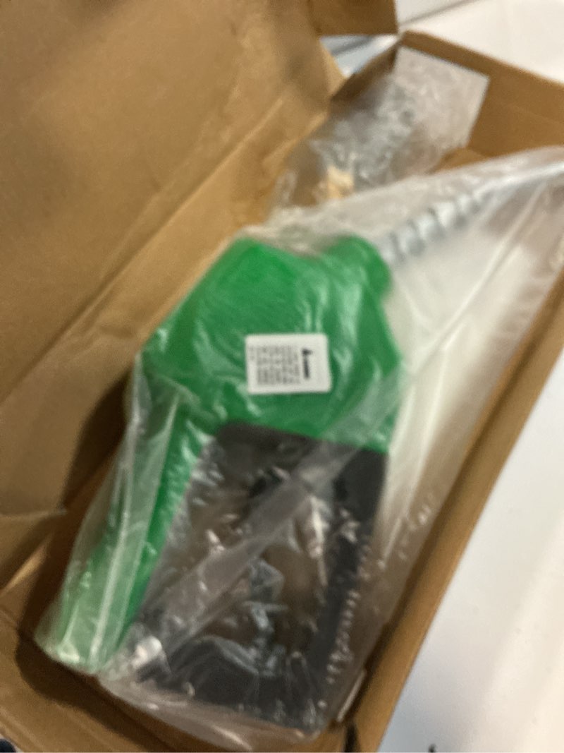 Condition photo showing New/Like New for 3/4"inch npt auto shut off green fuel nozzle kit with 360° hose swivel fuel transfer pump nozzle fitting connecter 13/16"spout 16 gpm flow rate mess-free refueling for gasoline diesel kerosene 0.75 inch green nozzle with swivel