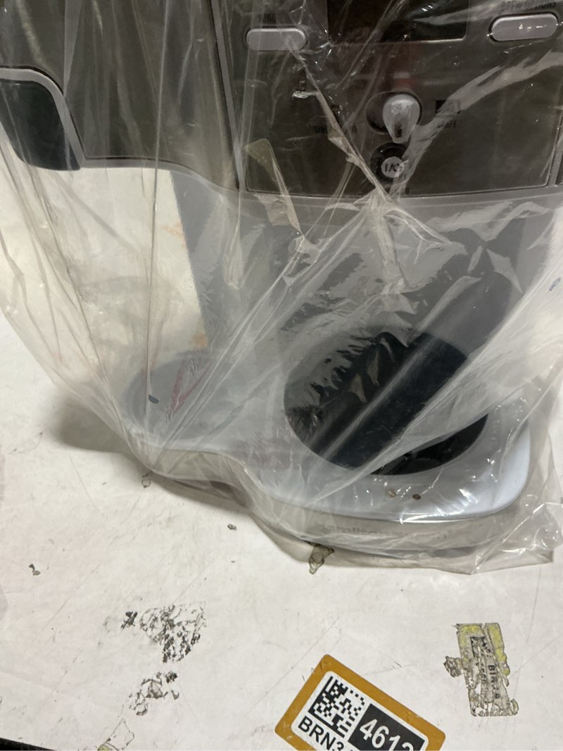 Condition photo showing As Is for Hamilton Beach 2-Way Programmable Coffee Maker, 12 Cup Glass Carafe And Single Serve Coffee Maker, White with Stainless Steel Accents, 49933 12 Cup White