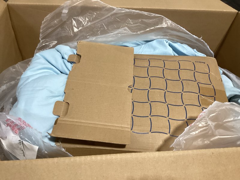 bedsure king comforter set - 7 pieces reversible grayish blue bedding, king size bed set for all sea