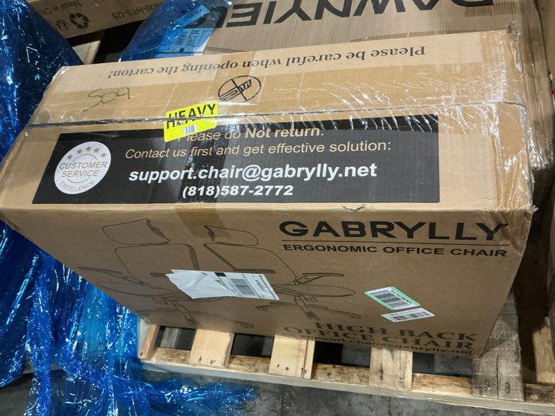 Condition photo showing New/Like New for GABRYLLY Ergonomic Office Chair, High Back Home Desk Chair with Headrest, Flip-Up Arms, 90-120° Tilt Lock and Wide Cushion, 400LBS Mesh Chairs for Man Woman, White Task Chair(Dark Grey,GY01WDG) White Frame Dark Grey Mesh
