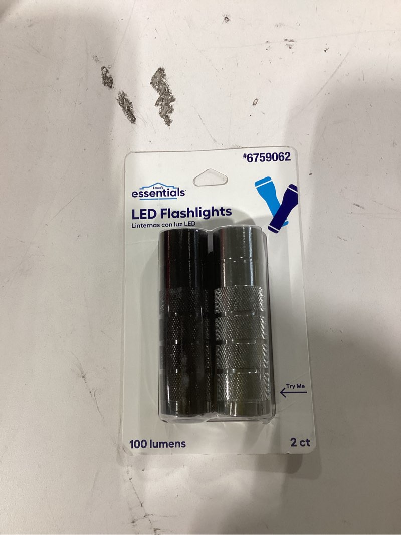 Condition photo showing Good Condition for lowe's essentials mini flashlight 100-lumen 1 -adjustable mode led flashlight 2 -pack