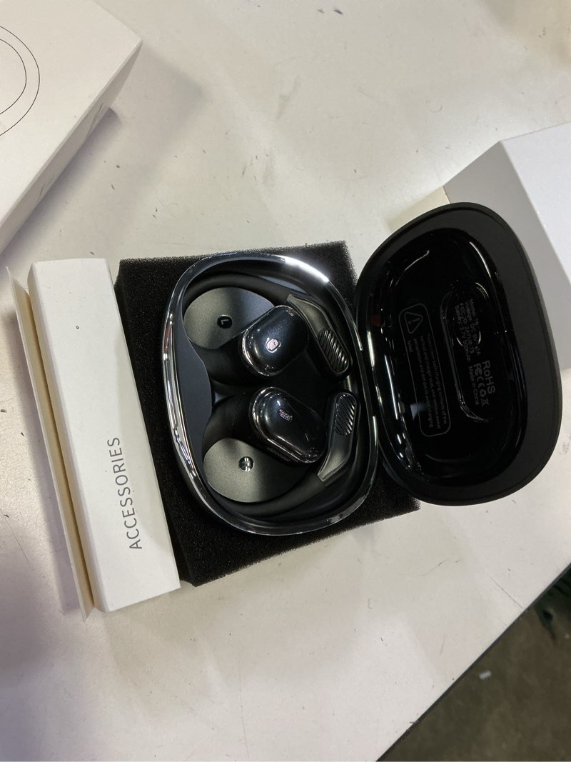 Condition photo showing Good Condition for open ear wireless earbuds bluetooth 5.4 headphones, 50h playtime stereo earphones with enc noise cancelling, ipx7 waterproof ear buds with ergonomic earhook for sports/fitness/travel/workouts (black)