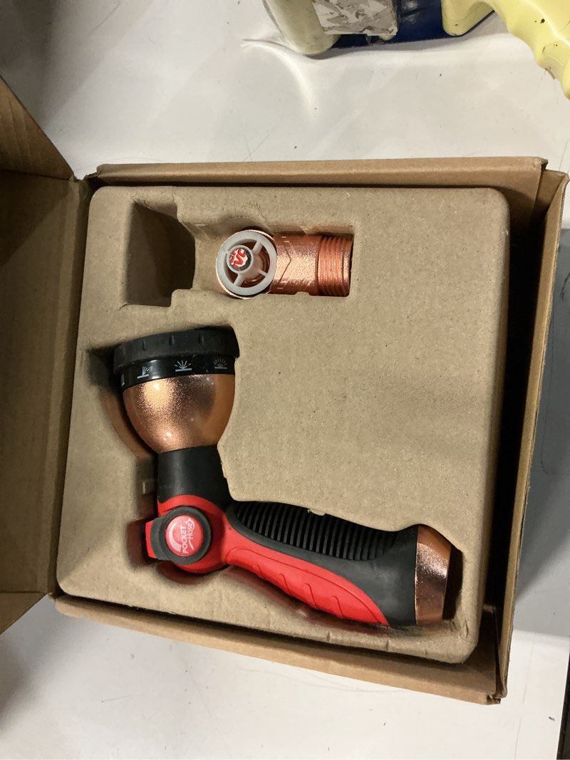 Condition photo showing Good Condition for pocket hose 25 ft copper head expandable garden hose with pocket pivot, no tangles, as seen on tv, 360° swivel, tri-tex tubing, force field jacket, lead-free, no-kink, anti-burst w/apt