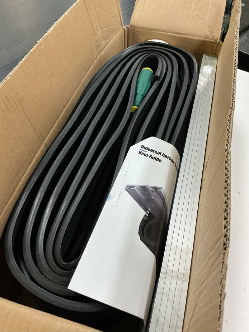Condition photo showing Good Condition for universal garage door seal kit 16.5 ft with gloves, aluminum track & brush weatherproofing garage door bottom seal, u shape + o ring rubber with screws for dust, water, pest & energy blocking