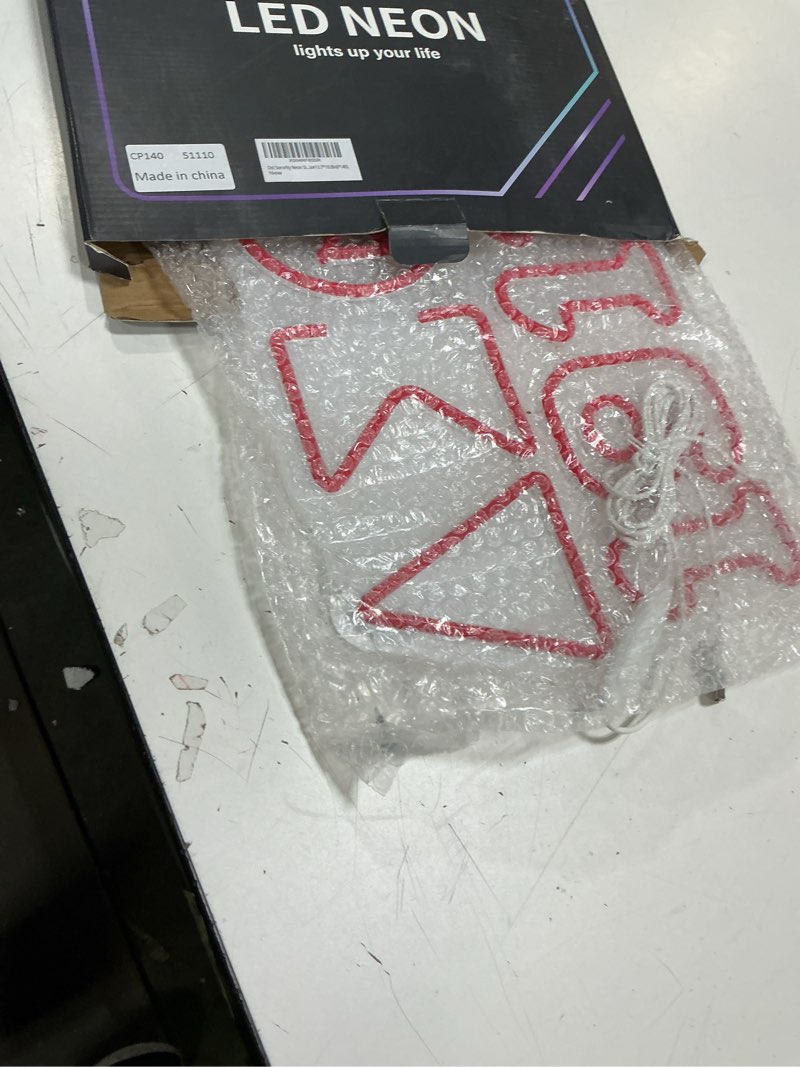 Condition photo showing Good Condition for Dst Sorority Neon Sign for Wall Decor Dimmable Dst Sorority Neon Light Suitable for Gathering Party Living Room Bedroom Birthday Gift for College Students Light Up Sign for College Size13.7*10.8In(P140) Red-S