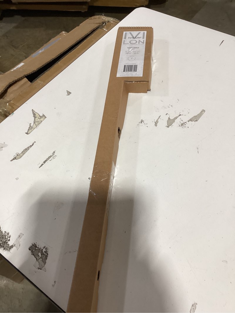 Condition photo showing New/Like New for ivilon drapery window curtain rod - end cap style design 1 inch pole. 28 to 48 inch color warm gold 28 to 48 in.
