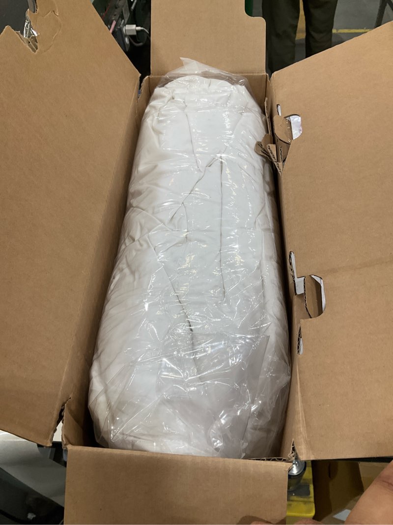 Condition photo showing New/Like New for hotel grand luxury white goose feather down fiber comforter twin size, 100% cotton all season duvet insert twin, medium warmth bedding comforter with 8 corner loops, white 68x90 inch all season twin