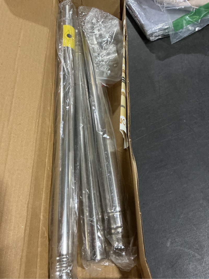 Condition photo showing Good Condition for Closet Rods For Hanging Clothes, 17-52 Inch Adjustable Closet Rod, Stainless Steel Heavy Duty Closet Hanging Rod-Silver Silver 17"- 52"